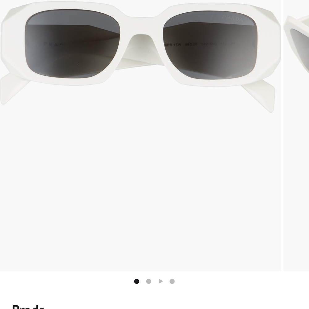 Prada White Rectangular Sunglasses - image 7